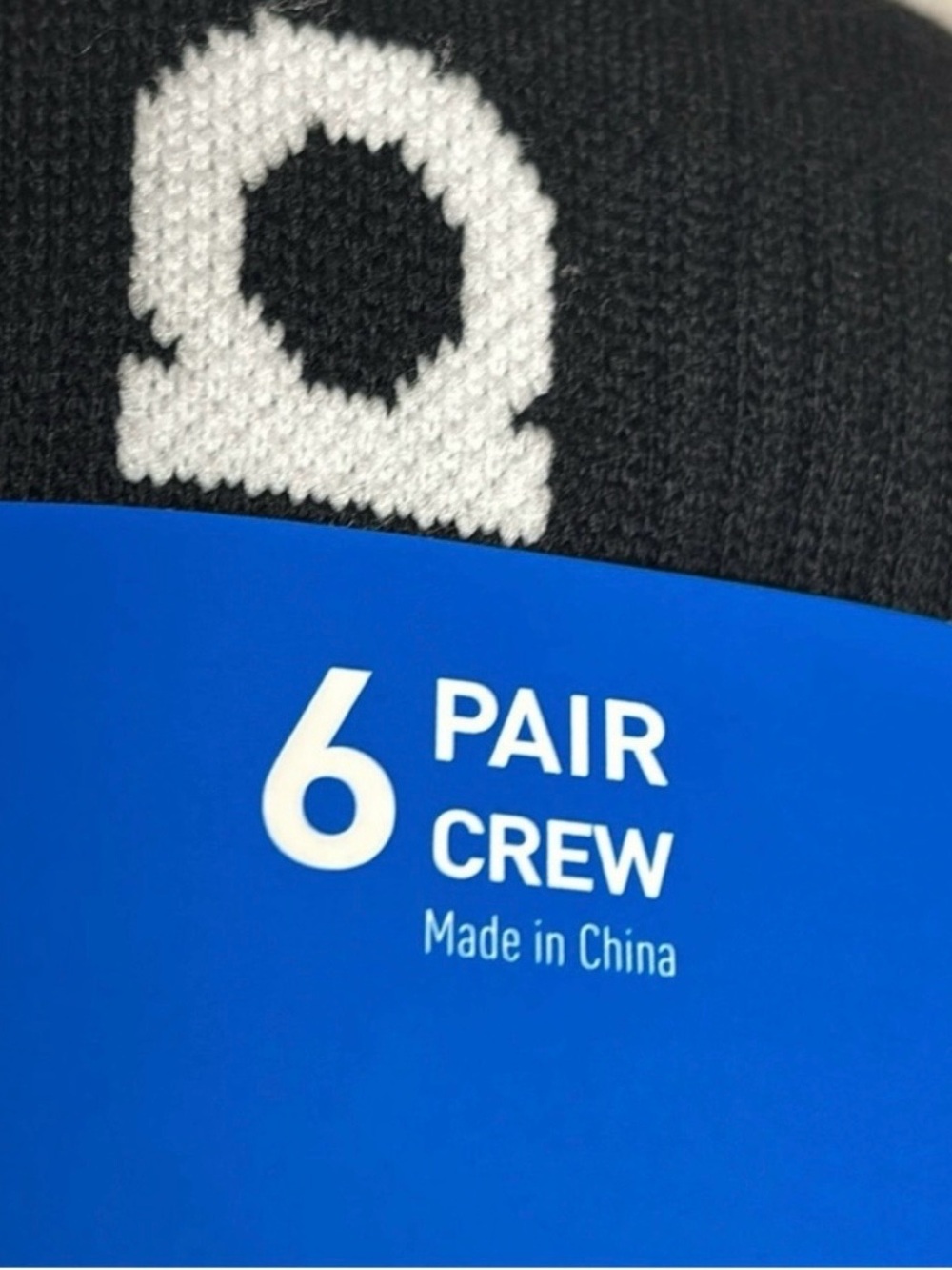 New Adidas Socks Men’s 6 Pair Black Crew Socks Logo Casual Athletic Activewear - Picture 7 of 12